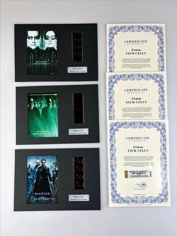The Matrix – Rare Trilogy Set of 3 Mounted 35mm Film Cells –, Nieuw