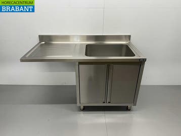 HCB RVS Spoeltafel Spoelbak klapdeuren Premium-line 140 cm, Ophalen of Verzenden, Nieuw in verpakking