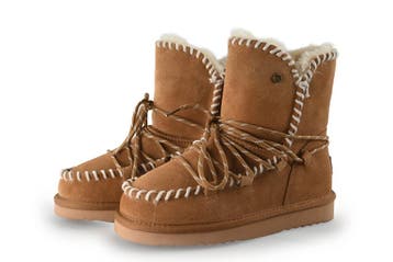 Warmbat Laarzen in maat 36 Cognac, Kleding | Dames, Schoenen, Hoge laarzen, Overige kleuren, Verzenden, Zo goed als nieuw