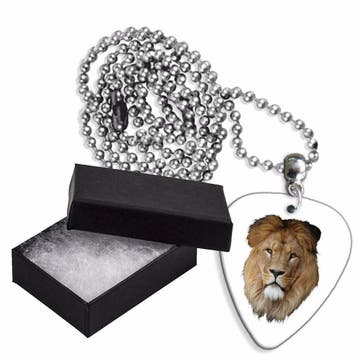 Aluminium plectrum ketting met de afbeelding van een Leeuw, Ophalen of Verzenden, Nieuw
