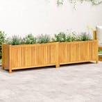 vidaXL Plantenbak met voering 199x38,5x50 cm massief, Verzenden, Nieuw, Hout