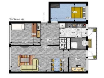 Te Huur 4 Kamer Appartement Verdistraat In Leiden, Huizen en Kamers, Huizen te huur, Direct bij eigenaar, Leiden, Appartement