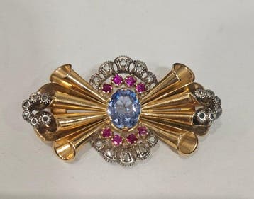 Speld - 19.2 kt. Geel goud, Zilver, Sieraden, Tassen en Uiterlijk