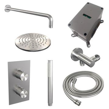 Brauer Brushed Carving Thermostatische Regendoucheset Inbouw, Ophalen of Verzenden, Nieuw