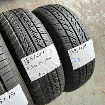 2 x Riken 185-60-15 Zomerbanden 6mm, Gebruikt, 15 inch, Band(en), Personenwagen