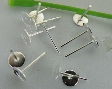 10 x Oorstekers met metalen plaatje Ø 8 mm – pin 0,6 mm, Ophalen of Verzenden, Nieuw, Overige typen