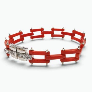 Bloedkoraal - Zilver - Armband - handgemaakt