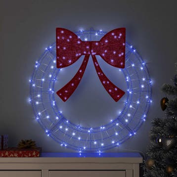 vidaXL Krans 60 LEDs Blauw 76 x 76 x 8,5 cm Acryl, Diversen, Verzenden, Nieuw