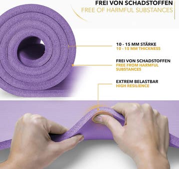 Yogamat - Fitness mat - Sportmat - Yoga mat extra dik - Lila, Verzenden, Zo goed als nieuw