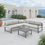 Aluminium zitgroep Faro met tafel en verstelbare rugleuning, Verzenden, Nieuw