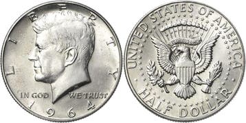 1/2 Dollar 1964, Vereinigte Staaten von Amerika, Verzenden