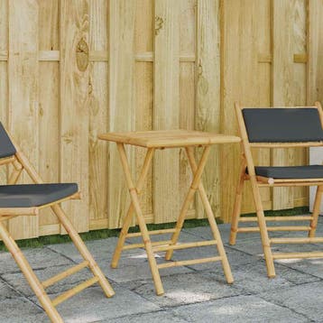 vidaXL Tuintafel inklapbaar 55x55x75 cm bamboe, Tuin en Terras, Verzenden, Nieuw, Hout