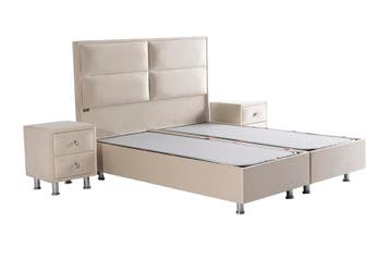 Opberg Boxspring Magnum – Beige Velvet (Zonder Matras) -, Huis en Inrichting, Slaapkamer | Boxsprings, Verzenden, Nieuw