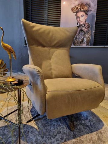 Relaxfauteuil Lichtenvoorde microvezelstof taupe - manueel, Huis en Inrichting, Fauteuils, Nieuw, 75 tot 100 cm, Ophalen of Verzenden