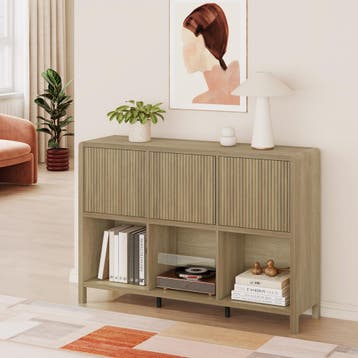 Dressoir Lukkodso rustiek eiken 110x30x77 cm [en.casa], Huis en Inrichting, Kasten | Dressoirs, Verzenden, Nieuw