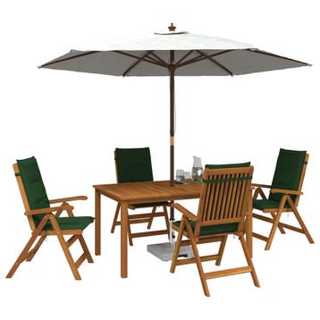 vidaXL 5-delige tuin eetset Naturel Massief Acaciahout, Tuin en Terras, Verzenden, Nieuw