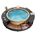 vidaXL Hottub-ombouw poly rattan zwart, Verzenden, Nieuw