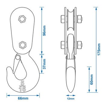 ProPlus Katrol met haak - Maximale belasting 2 ton - Duur..., Watersport en Boten, Boottrailers, Ophalen of Verzenden, Nieuw