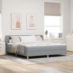 vidaXL Boxspringbed met matras Lichtgrijs 180 x 200 cm Stof, Huis en Inrichting, Slaapkamer | Bedden, Verzenden, Nieuw, Stof
