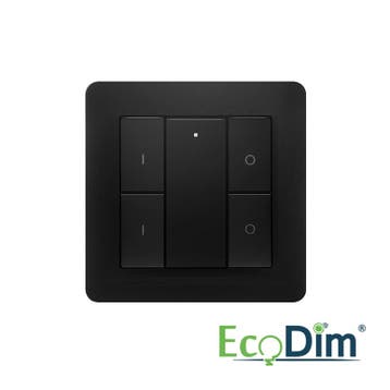 ECODIM | DRAADLOZE SCHAKELAAR ZIGBEE | 2 GROEPEN | ZWART, Nieuw