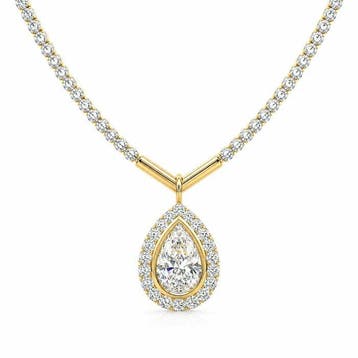 Halsketting - 14 karaat Geel goud - 8.15ct. tw. Diamant, Nieuw