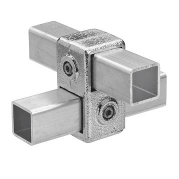 Buiskoppeling 90° Kruisstuk  40 mm Aluminium Vierkant, Verzenden, Nieuw