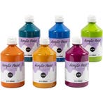 Acrylverf met glitters, diverse kleuren, 6x500 ml/ 1 doos, Hobby en Vrije tijd, Nieuw