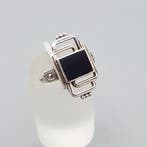 Zilver, Art Deco, Onyx - Ring, Antiek en Kunst