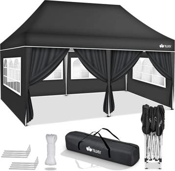 Tillvex® Partytent - 3x6m - Paviljoen - Easy Up - Antraciet, Verzenden, Zo goed als nieuw
