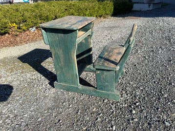 Bureau - Hout - Vintage groene bureau