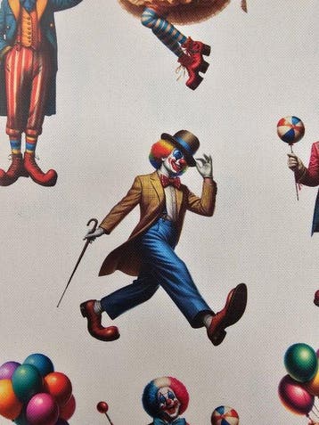 Originele stof. De personages van Circus gelimiteerde