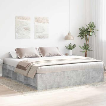 vidaXL Bedframe betongrijs 180x200 cm Super King Size, Huis en Inrichting, Eenpersoons, Verzenden, Nieuw, 80 cm