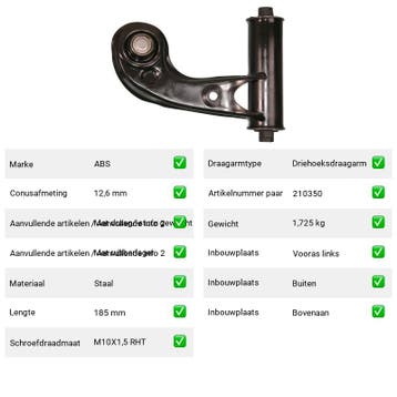 Draagarm Mercedes-Benz SLK 200 (R170) Van 1996-09 tot 2000-0, Verzenden, Nieuw, Mercedes-Benz