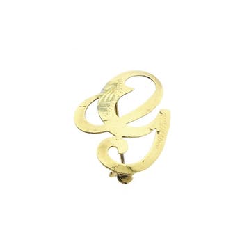 Gouden letter broche; letter G, Ophalen of Verzenden, Gebruikt, Goud, Goud