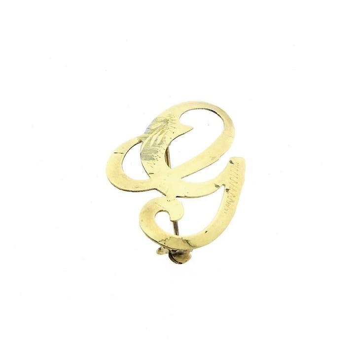 Gouden letter broche; letter G, Sieraden, Tassen en Uiterlijk, Broches, Overige kleuren, Gebruikt, Goud, Ophalen of Verzenden
