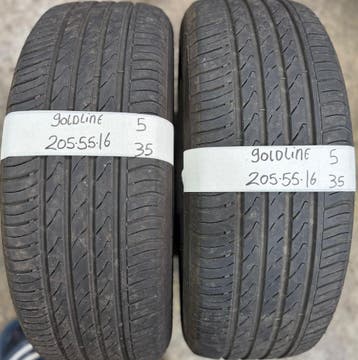 2x 205-55-16 Goldline Zomer 2x 5mm €35 Per Band 205 55 16, Auto-onderdelen, Banden en Velgen, Ophalen, Gebruikt, 16 inch, 205 mm