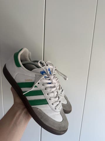 Adidas Samba – Groen/Wit – Maat 40, Wit, Sneakers of Gympen, Gedragen, Verzenden