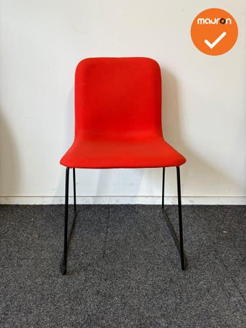 Lensvelt vergaderstoel - rode stoffering, Vergader- of Presentatieruimte, Ophalen of Verzenden, Gebruikt, Stoel