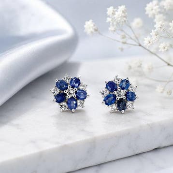 Zonder minimumprijs - Oorbellen Verguld Saffier - Topaas -, Sieraden, Tassen en Uiterlijk, Nieuw