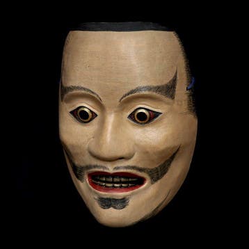 Japanese Wooden Noh mask of Ayakashi   (with mask bag)