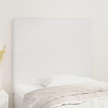 vidaXL Hoofdbord wit 90x5x118/128 cm kunstleer, Verzenden, Nieuw, Wit, Overige materialen