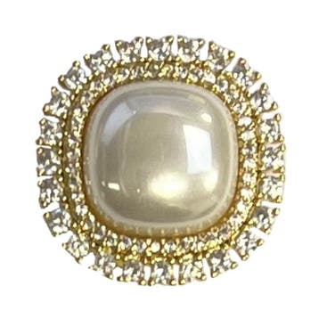 Fako Bijoux - Magnetische Mini Broche - Parel Met Strass -, Verzenden, Nieuw