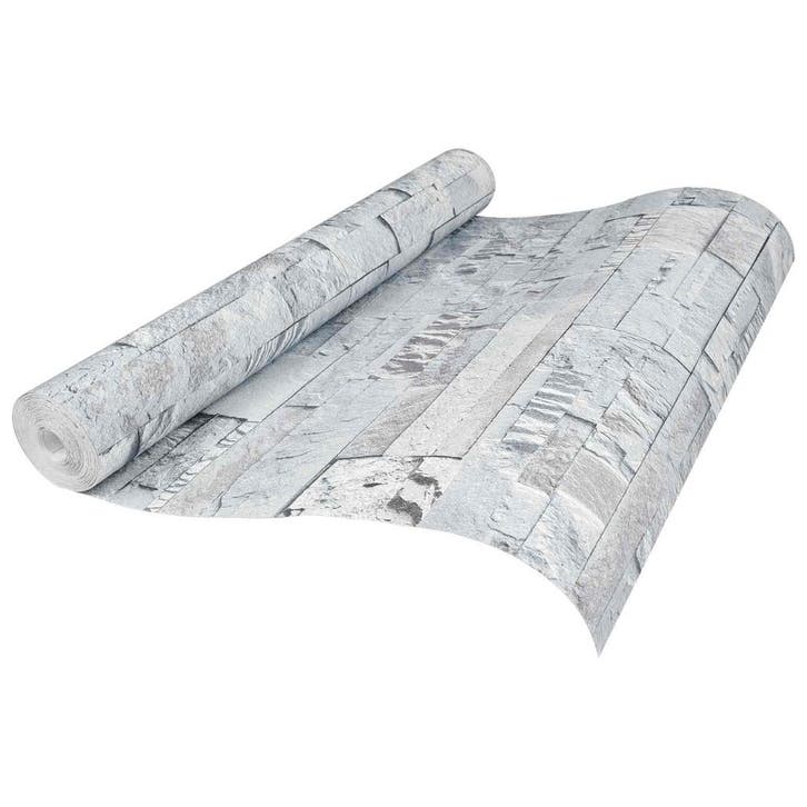 vidaXL 3D Steen Behang Lichtgrijs 10 x 0,53 m Non-Woven Stof, Huis en Inrichting, Stoffering | Behang, Verzenden