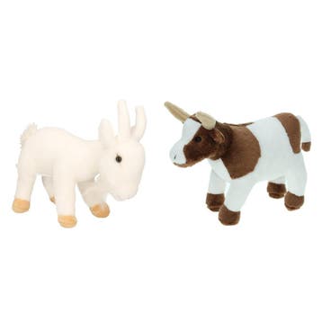 Pluche boerderijdieren knuffel set - Koe en Geit - 22 cm, Verzenden, Nieuw