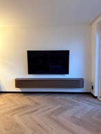 Japandi Tv meubel walnoot wandmeubel zwevend tv meubel hout, Japandi, Nieuw, Ophalen of Verzenden, 200 cm of meer