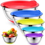 Strex Mengkommen Set 5 Delig - RVS - Mengkom met Deksel -, Huis en Inrichting, Keuken | Keukenbenodigdheden, Verzenden, Nieuw