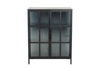 industrieele vitrine DURA STEEL 80cm zwart metaal geribbeld, Huis en Inrichting, Kasten | Overige, Ophalen of Verzenden, Nieuw