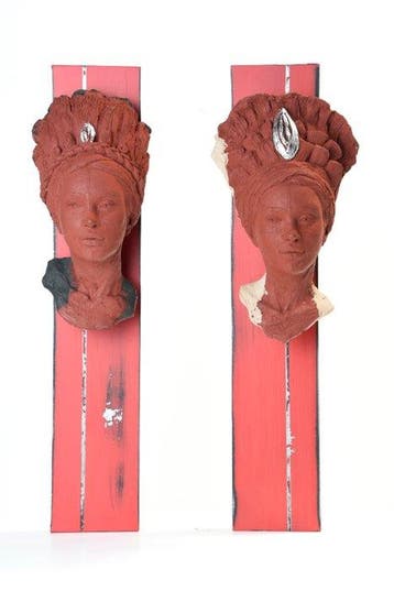 Francioni Mastromarino (1978) - Coppia di sculture rosse da, Antiek en Kunst