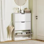 Smalle Witte Schoenenkast met 3 Kleppen – Ruimtebesparend, Huis en Inrichting, Kasten | Schoenenkasten, Verzenden, Nieuw