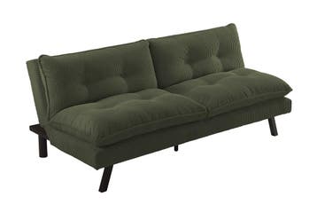 Slaapbank COCOONING 190cm 3-zitter cord groen - 48470, Huis en Inrichting, Ophalen of Verzenden, Nieuw